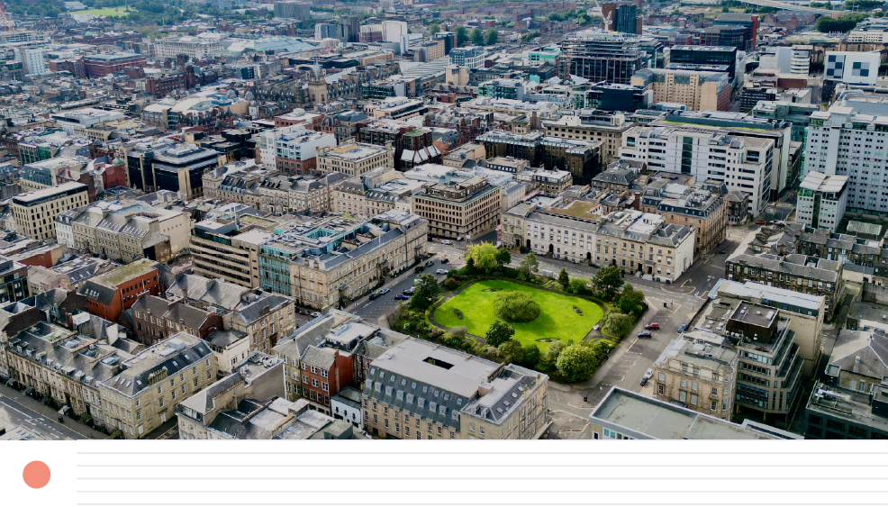 Aerial view of Glasgow, Scotland