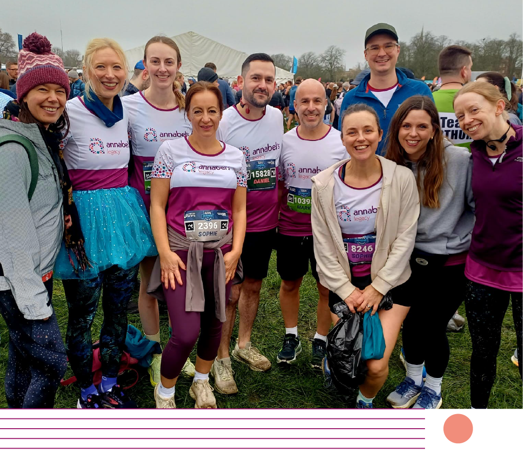 Photo of Costello team before the Cambridge half marathon